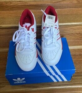 (New) ADIDAS RED AND WHITE RIVALRY LOW J ORIGINALS YOUTH SIZE US 4 SNEAKER